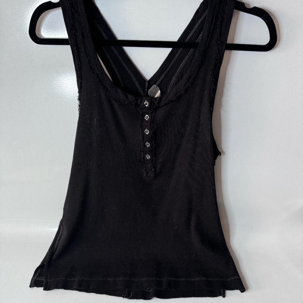 FP We The Free Henley Tank - Black - Size S
